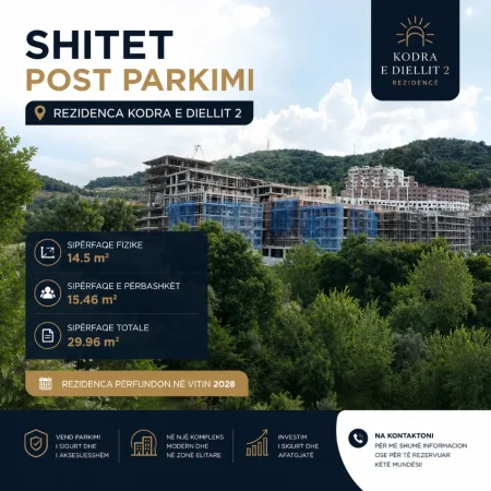 Tirane, shitet garazh | post parkimi Kati 0, 30 m² (Rezidenca Kodra e Diellit)