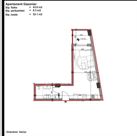 Tirane, shitet garsonier , 53 m² 52.100 € (paskuqan)
