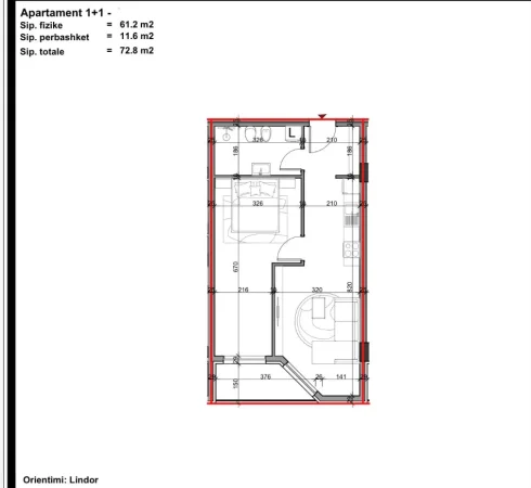 Tirane, shitet apartament 1+1+Aneks+Ballkon , 73 m² 72.800 € (paskuqan)