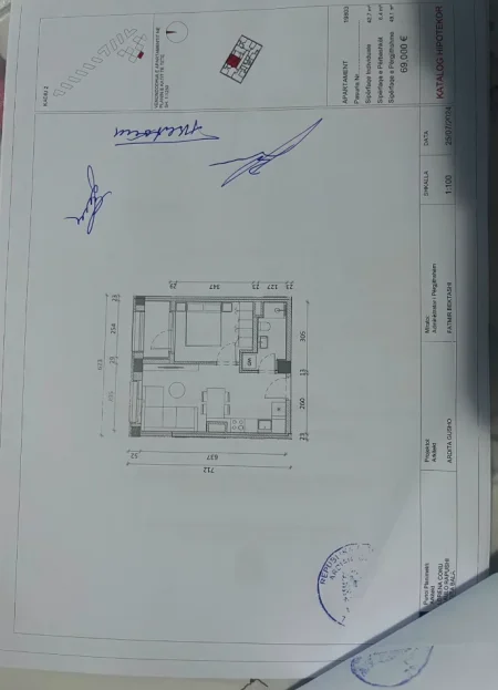 Tirane, shitet apartament 1+1+Ballkon Kati 8, 49 m² 89.999 € (Ali Dem)