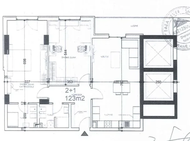 Tirane, shitet apartament 1+1 Kati 5, 103 m² 129.050 € (Paskuqan)
