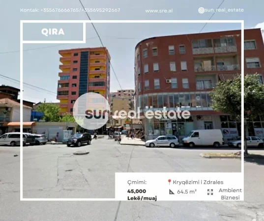 Shkoder, jepet me qera ambjent biznesi Kati -1, 64 m² (KRYQEZIMI I ZDRALES)