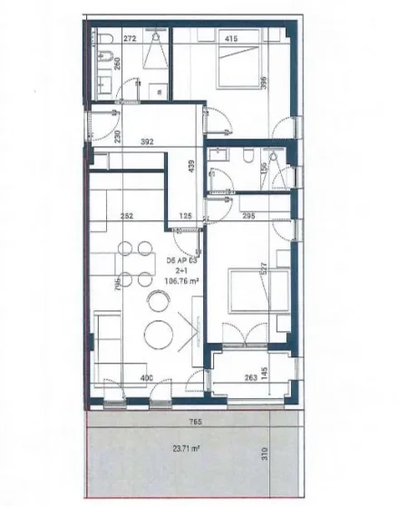 Dhermi - Palase, shitet apartament 2+1 Kati 0, 126 m² 385.938 € (Palase)