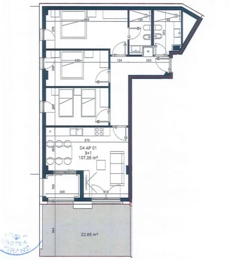 Vlore, shitet apartament 3+1 Kati 0, 149 m² (Dhermi-Palase)