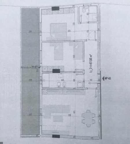 Tirane, shitet apartament 2+1 Kati 5, 100 m² 127.000 € (Paskuqan)
