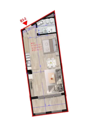 Himare, shitet vetem 1 dhome Studio Kati 3, 86 m² 260.400 € (Jale)