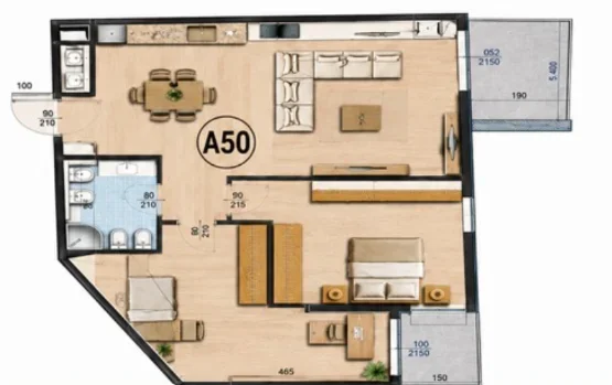 Tirane, shitet apartament 2+1+Ballkon Kati 5, 104 m² 135.200 € (Paskuqan)