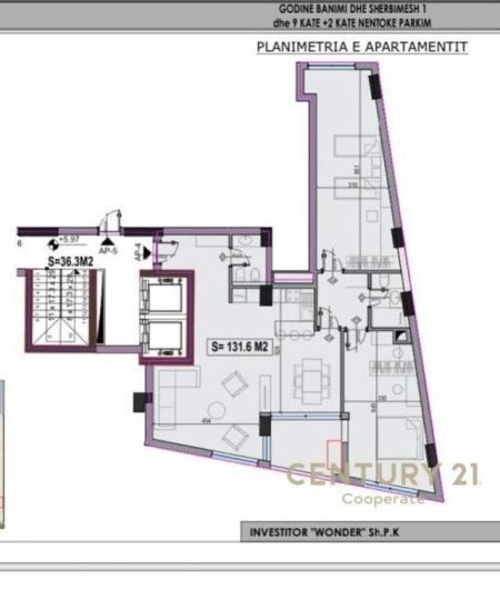Tirane, shes apartament 2+1+2+BLK 152 m² 578.000 Euro (Rruga Faik Konica, Liqeni i Tiranës)