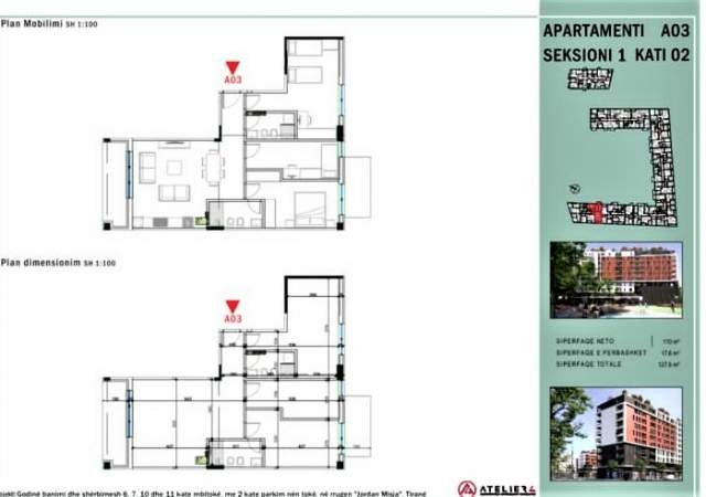 Tirane, shitet 3+1+BLK 127 m² 165.000 Euro (Jordan Misja)