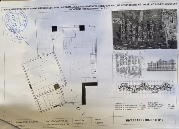 Tirane, shitet apartament 1+1 Kati 5, 85 m² 99.364 € (Institut)