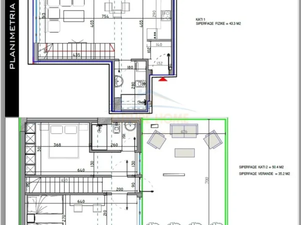 Tirane, shitet apartament duplex 2+1 , 122 m² 250.000 € (Kodra e Diellit)