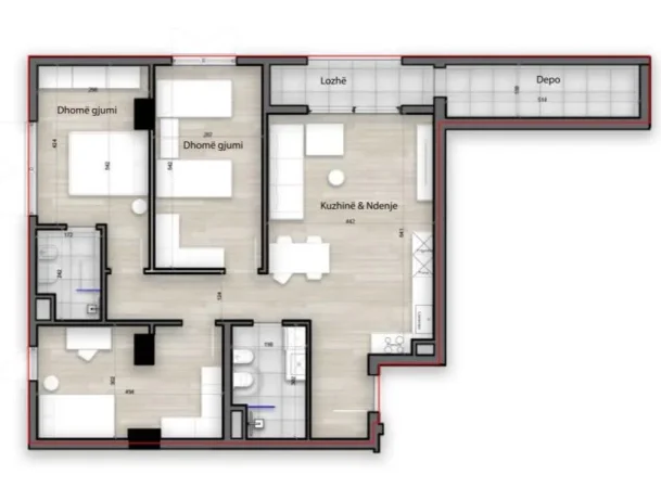 Tirane, shitet apartament 3+1 Kati 7, 149 m² 216.035 € (Porcelan)