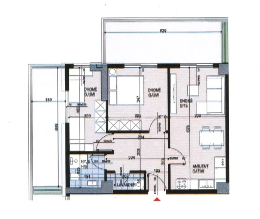Tirane, shitet apartament 2+1 Kati 5, 106 m² 163.415 € (Ish Fusha e Aviacionit)