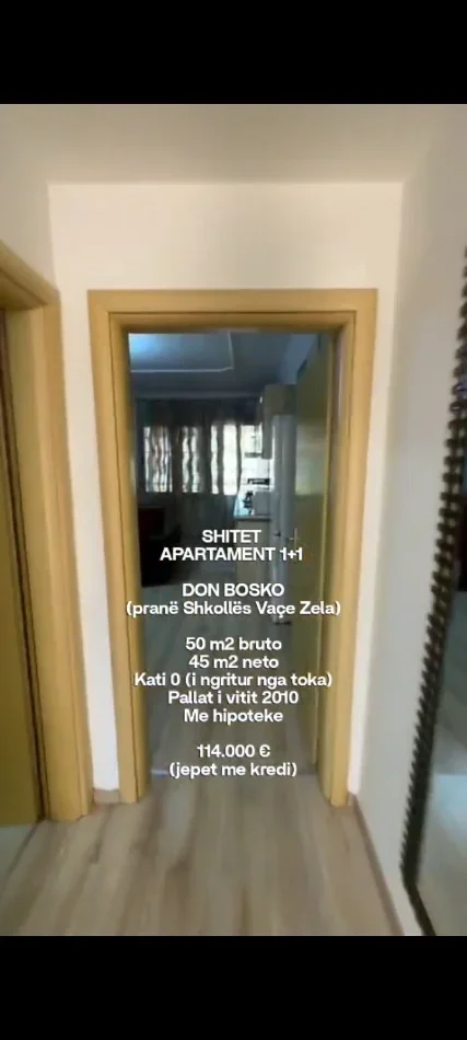 Tirane, shitet apartament 1+1 Kati 0, 50 m² 114.000 € (Shkolla Vace Zela Don Bosko)