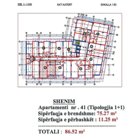 Tirane, shitet apartament 1+1 Kati 4, 86 m² 