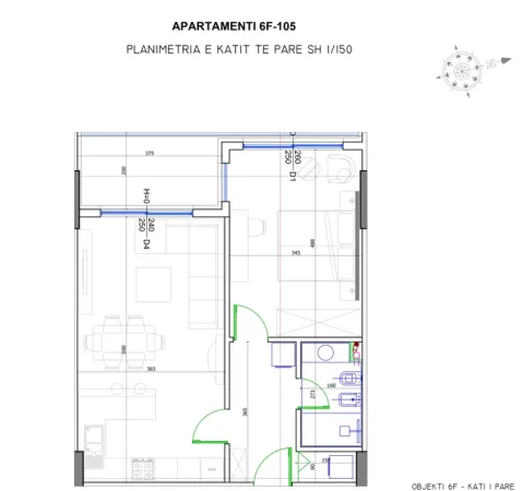Golem, shitet apartament 1+1 Kati 1, 84 m² 100.800 € (Liburna Residence, Golem)