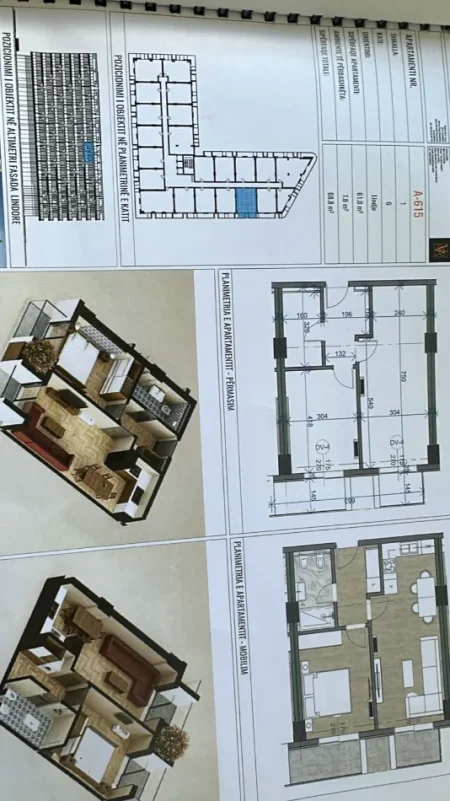 Golem, shitet apartament 1+1 Kati 6, 
