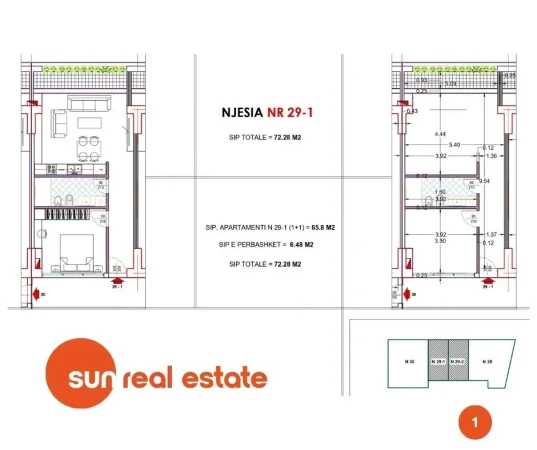 Shkoder, shitet apartament 1+1+Ballkon Kati 7, 72 m² 144.560 € (QENDER)
