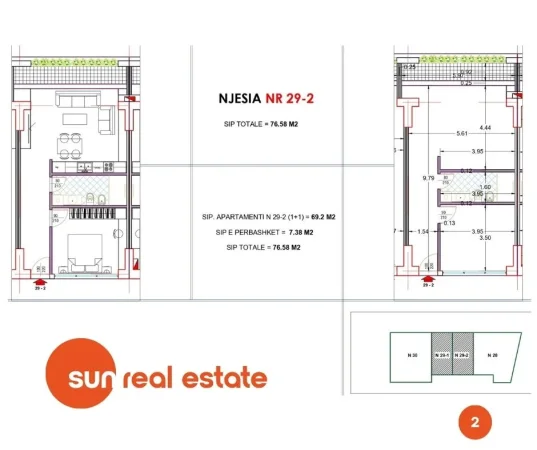 Shkoder, shitet apartament 1+1+Ballkon Kati 7, 72 m² 144.560 € (QENDER)