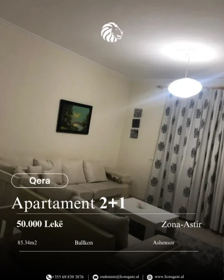 Tirane, jepet me qera apartament 2+1+Ballkon Kati 6, 85 m² 500 € 