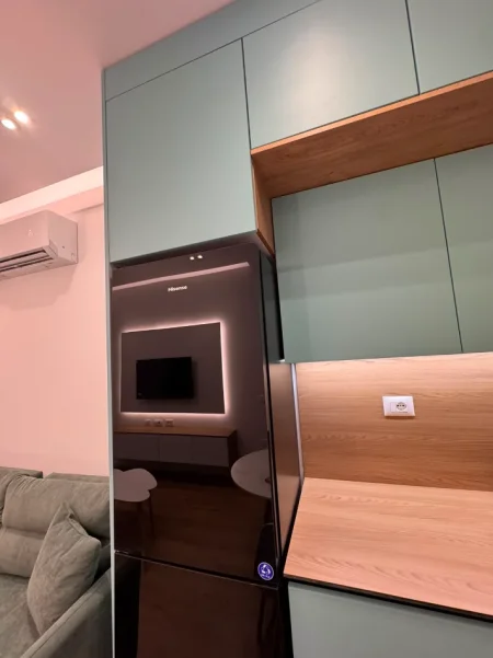 Tirane, jepet me qera apartament 1+1+Ballkon Kati 4, 50 m² (Rruga Pasho Hysa ,Rezidenca Kadiu)
