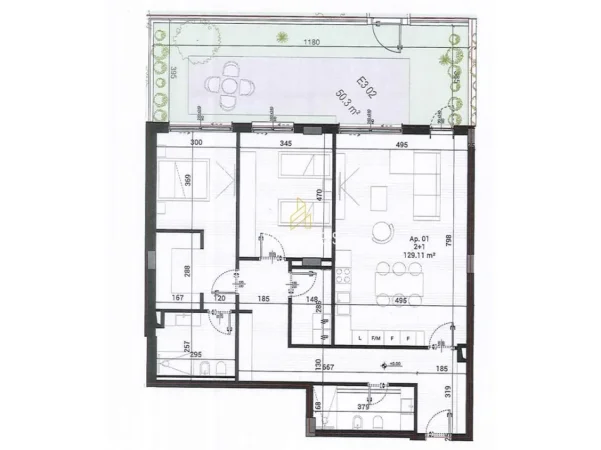 Tirane, shitet apartament 2+1+Ballkon Kati 0, 153 m² 314.615 € (Park Houses, Mjull-Bathore)