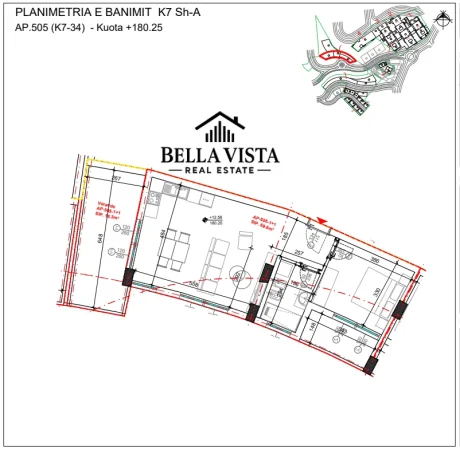 Tirane, shitet apartament 1+1 , 83 m² (Kodra e Diellit 2 Hyrja Lindore)