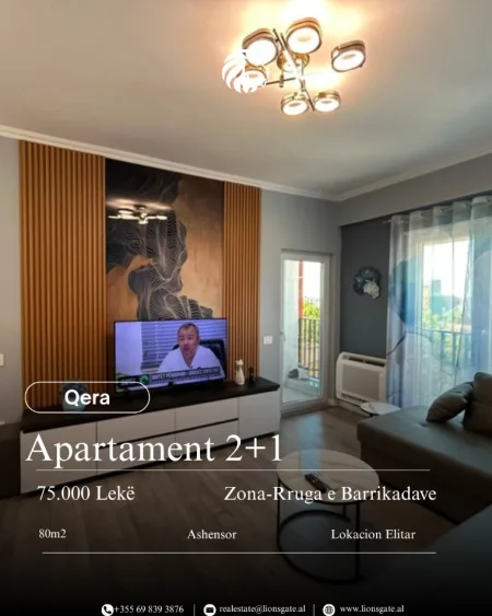 Tirane, jepet me qera apartament 2+1+Ballkon , 80 m² 750 € 