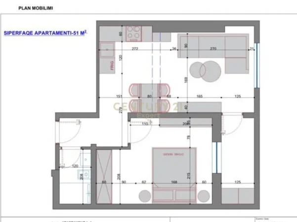 Tirane, jepet me qera apartament 1+1 Kati 3, 50 m² 163.000 € (pazari i ri)