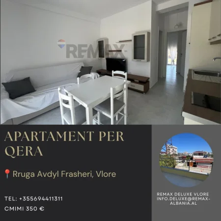 Vlore, jepet me qera apartament 1+1 Kati 1, 55 m² 350 € (Rruga Avdyl Frasheri, Vlore)