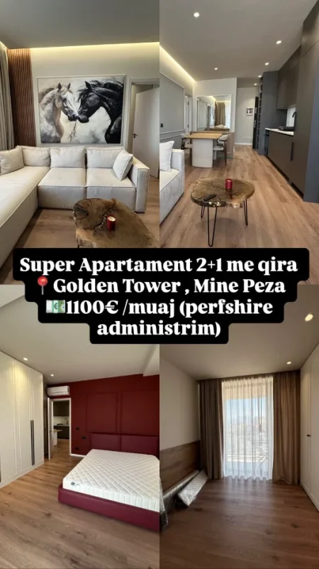 Tirane, jepet me qera apartament 2+1+Aneks+Ballkon , 1.100 € (zogu i zi)