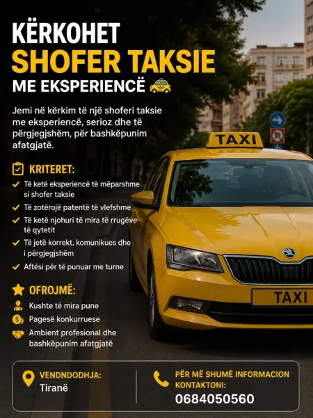 Kerkohet Shofer taksie me eksperienc