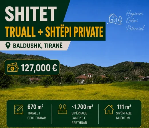 Tirane, shitet toke , 1.811 m² 127.000 € (baldushk)
