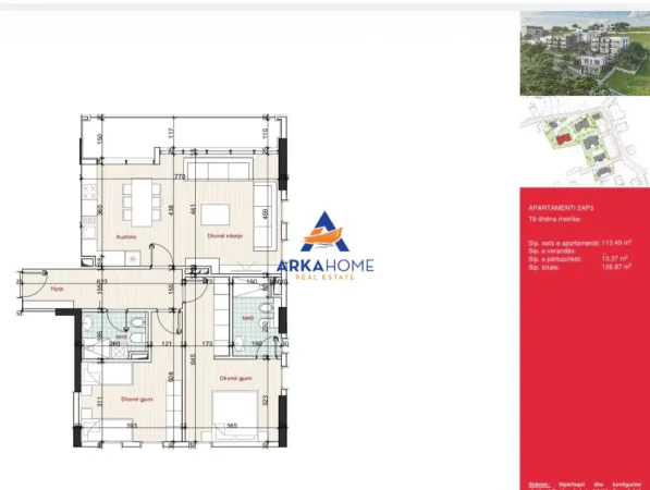 Tirane, shitet apartament 2+1+Ballkon Kati 3, 126 m² 254.000 € 