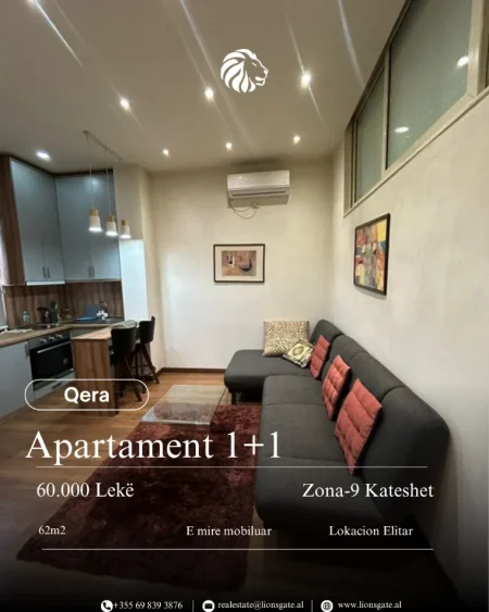 Tirane, jepet me qera apartament 1+1 , 62 m² 600 € 