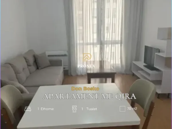Tirane, jepet me qera apartament 1+1 Kati 3, 70 m² 550 € (Don Bosko)