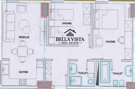 Tirane, shitet apartament 2+1 Kati 15, 109 m² 360.000 € (Ish Ekspozita)