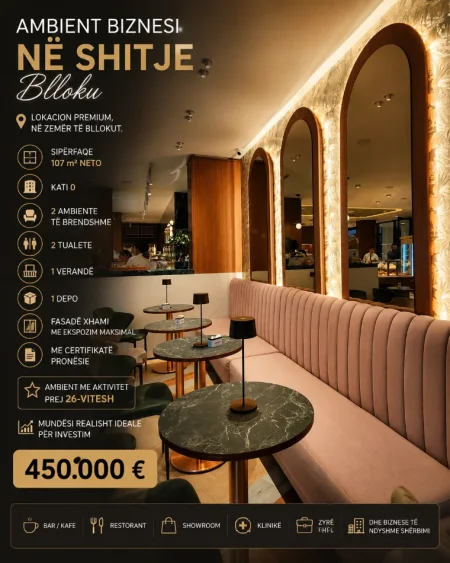 Tirane, shitet ambjent biznesi Kati 0, 107 m² 450.000 € (Myslym shyri)