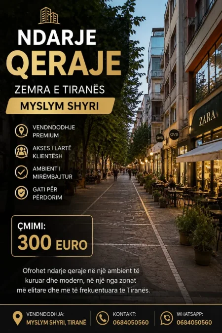 Tirane, jepet me qera zyre Kati 2, 60 m² 300 € 