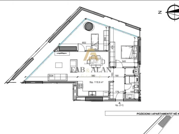 Tirane, shitet apartament 2+1 Kati 16, 151 m² 301.400 € (Oxhaku)