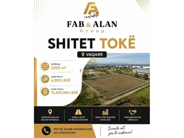 Tirane, shitet toke , 2.200 m² 140.000 € (Vaqarr)