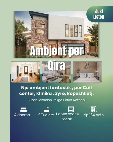 Tirane, jepet me qera ambjent biznesi Kati 2, 164 m² 2.500 € 
