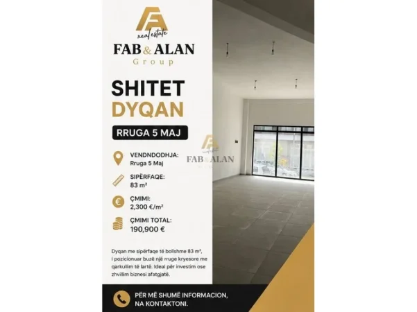 Tirane, shitet dyqan Kati 0, 83 m² 190.900 € (5 maj)