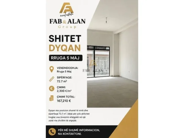 Tirane, shitet dyqan Kati 0, 73 m² 167.210 € (5 maj)