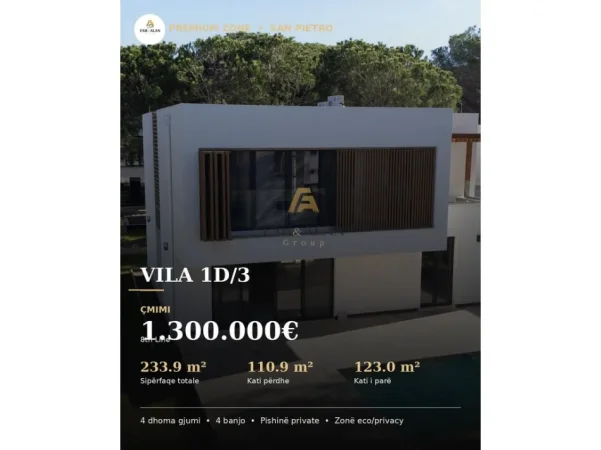 Gjiri Lalezit | Hamallaj, shitet Vile ne plazh Vile 2 Katshe , 123 m² 1.300.000 € (në San Pietro Resort Lalzi Bay, Durrës)