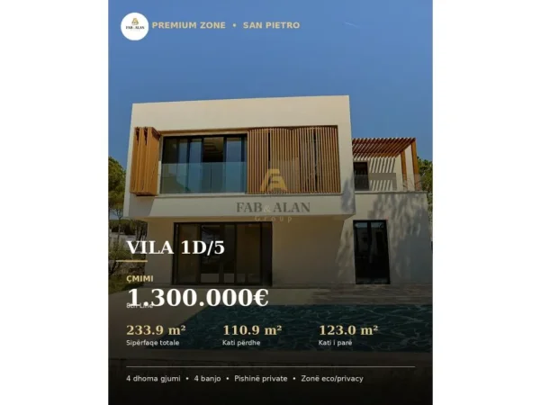 Gjiri Lalezit | Hamallaj, shitet Vile Vile 2 Katshe , 233 m² 1.300.000 € (San Pietro Resort - Lalzi Bay, Durrës)