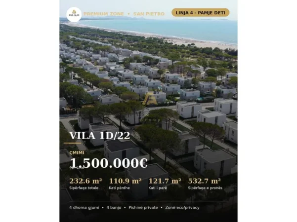 Gjiri Lalezit | Hamallaj, shitet Vile Vile 2 Katshe , 532 m² 1.500.000 € (San Pietro Resort - Lalzi Bay, Durrës)