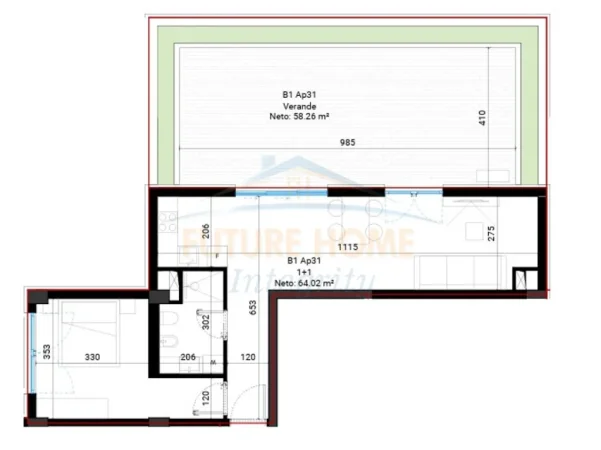 Dhermi - Palase, shitet apartament 1+1 Kati 3, 134 m² 366.400 € (Village Square, Dhermi)