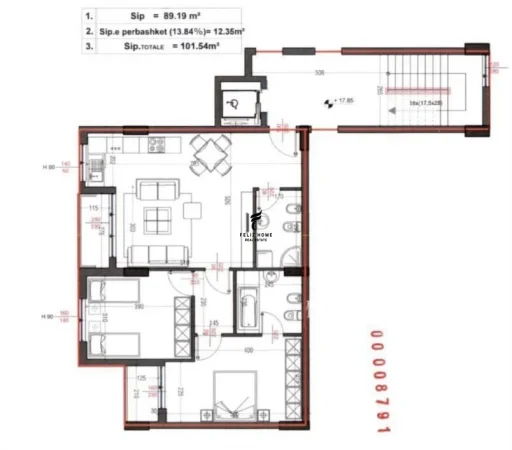 Tirane, shitet apartament 2+1 Kati 5, 102 m² 190.000 € (RRUGA E DIBRES)