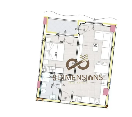 Paskuqan,Residenca Aluna - Shitet Apartament 1+1 D8141A-119
